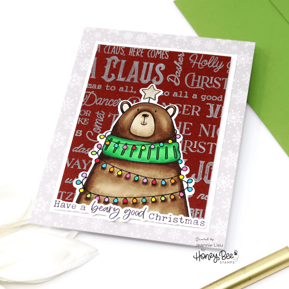 Holly Jolly Background - 6x6 Photopolymer Stamp Set - Honey Bee Stamps