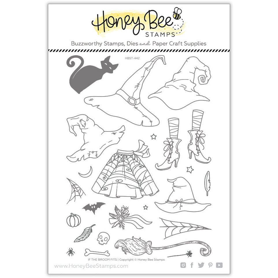 If The Broom Fits - 6x8 Photopolymer Stamp Set - Honey Bee Stamps