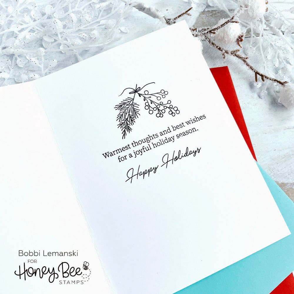 Inside: Holiday Sentiments - Honey Cuts - Coordinating Dies - Honey Bee Stamps