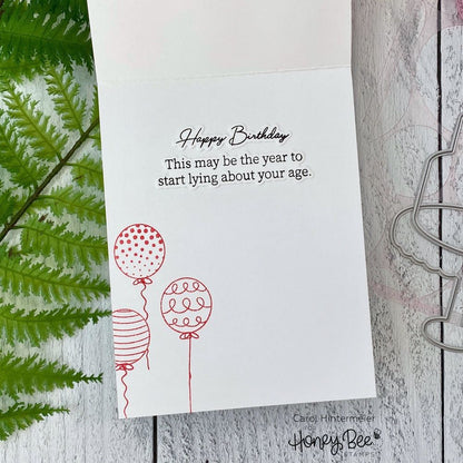 Inside: Snarky Birthday Sentiments - 4x6 Photopolymer Stamp Set - Honey Bee Stamps