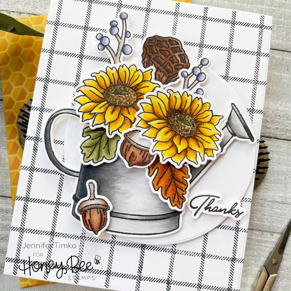 Inside: Thankful Sentiments - 6x6 Photopolymer Stamp Set - Honey Bee Stamps