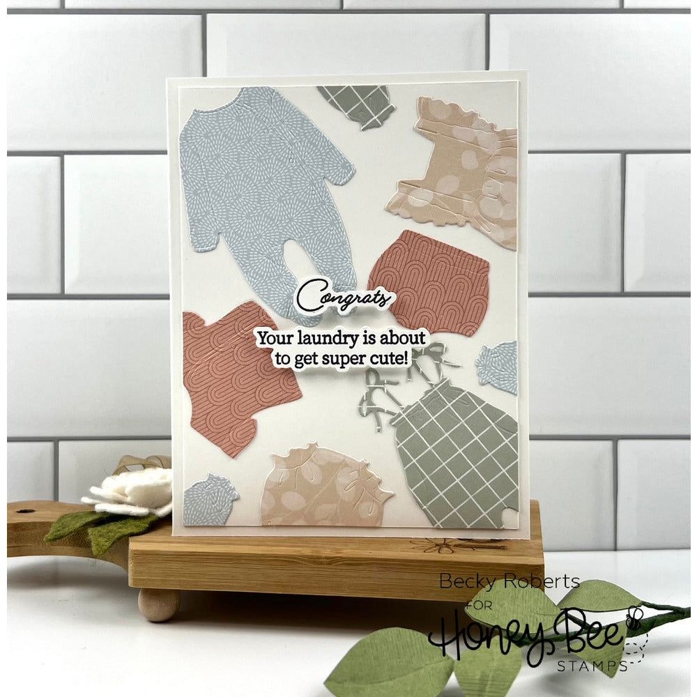 Inside: Welcome Baby Sentiments - Honey Cuts - Coordinating Dies - Honey Bee Stamps