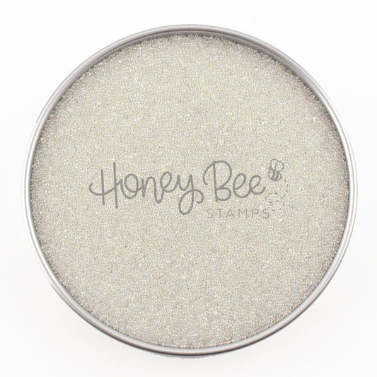 Honey Bee Stamps Iridescent Tiny Bubbles No Hole Glass Beads in a silver tin