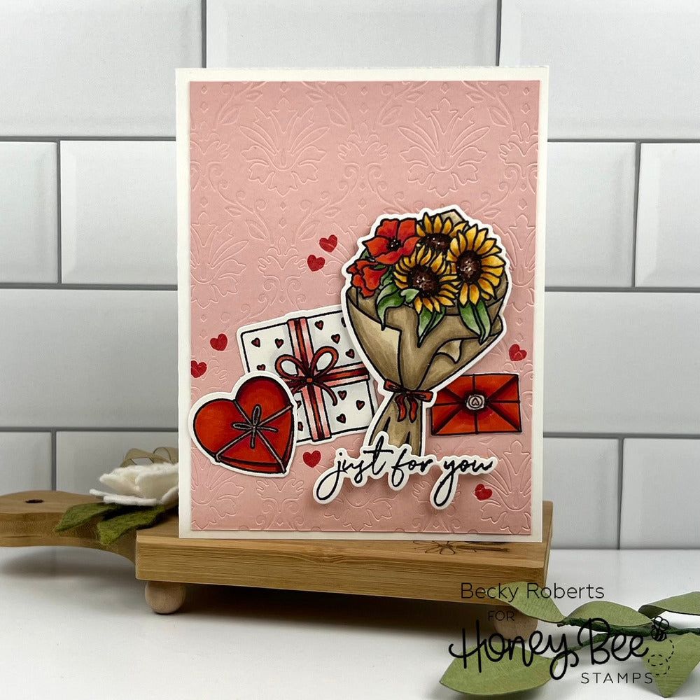 Just For You - 6x8 Photopolymer Stamp Set - Retiring - Honey Bee Stamps