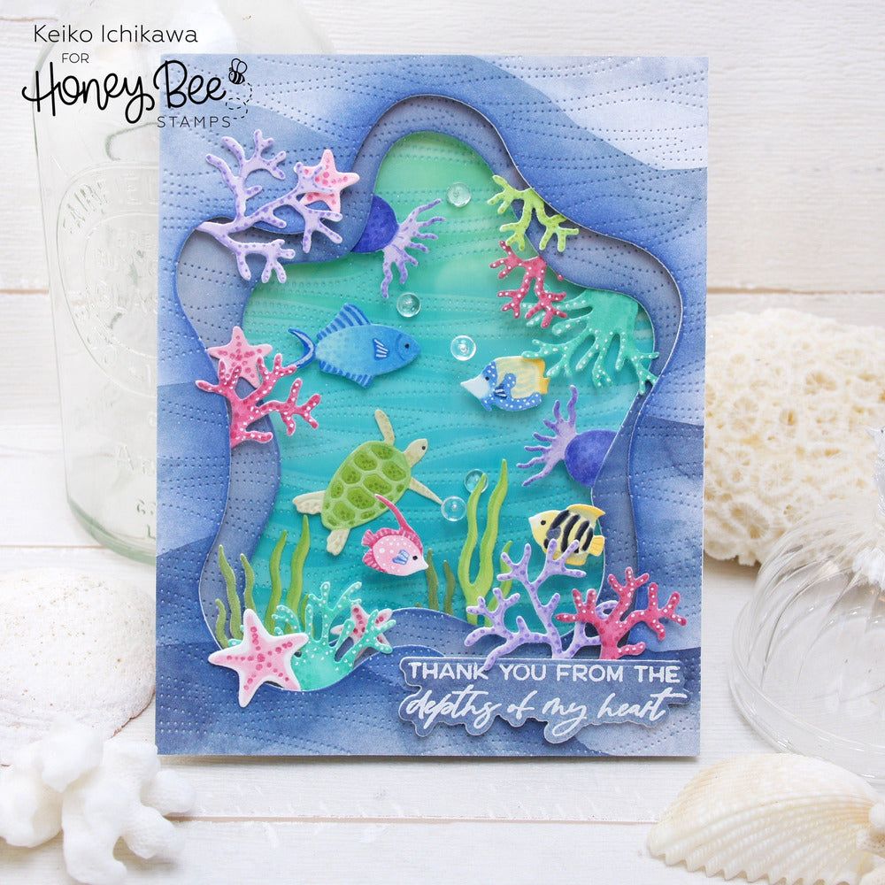 Layered Waves - Set of 2 - 6"x6" Layering Stencils - Honey Bee Stamps