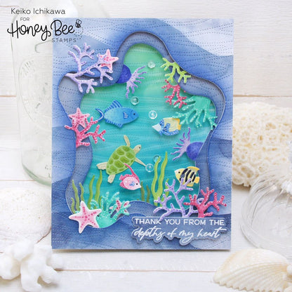 Layered Waves - Set of 2 - 6"x6" Layering Stencils - Honey Bee Stamps