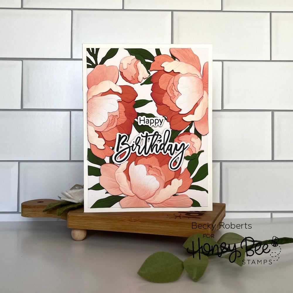 Lovely Layers: Peony - Honey Cuts - Stand - Alone Dies - Honey Bee Stamps