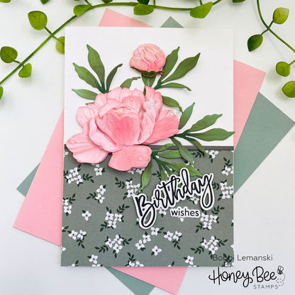 Lovely Layers: Peony - Honey Cuts - Stand - Alone Dies - Honey Bee Stamps