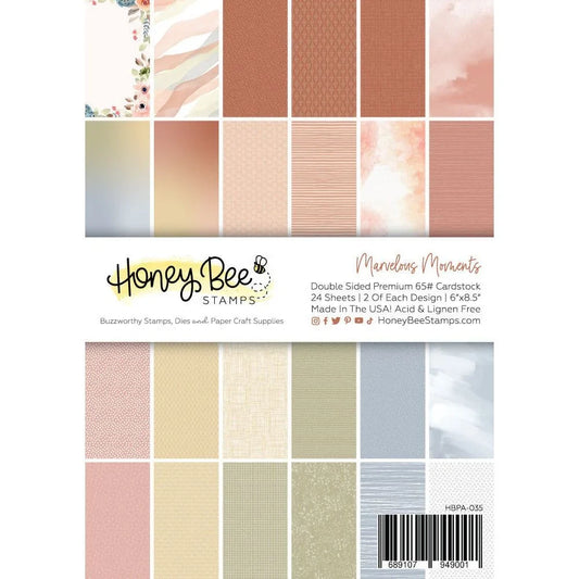 Marvelous Moments Paper Pad 6x8.5 - 24 Double - Sided Sheets - Honey Bee Stamps
