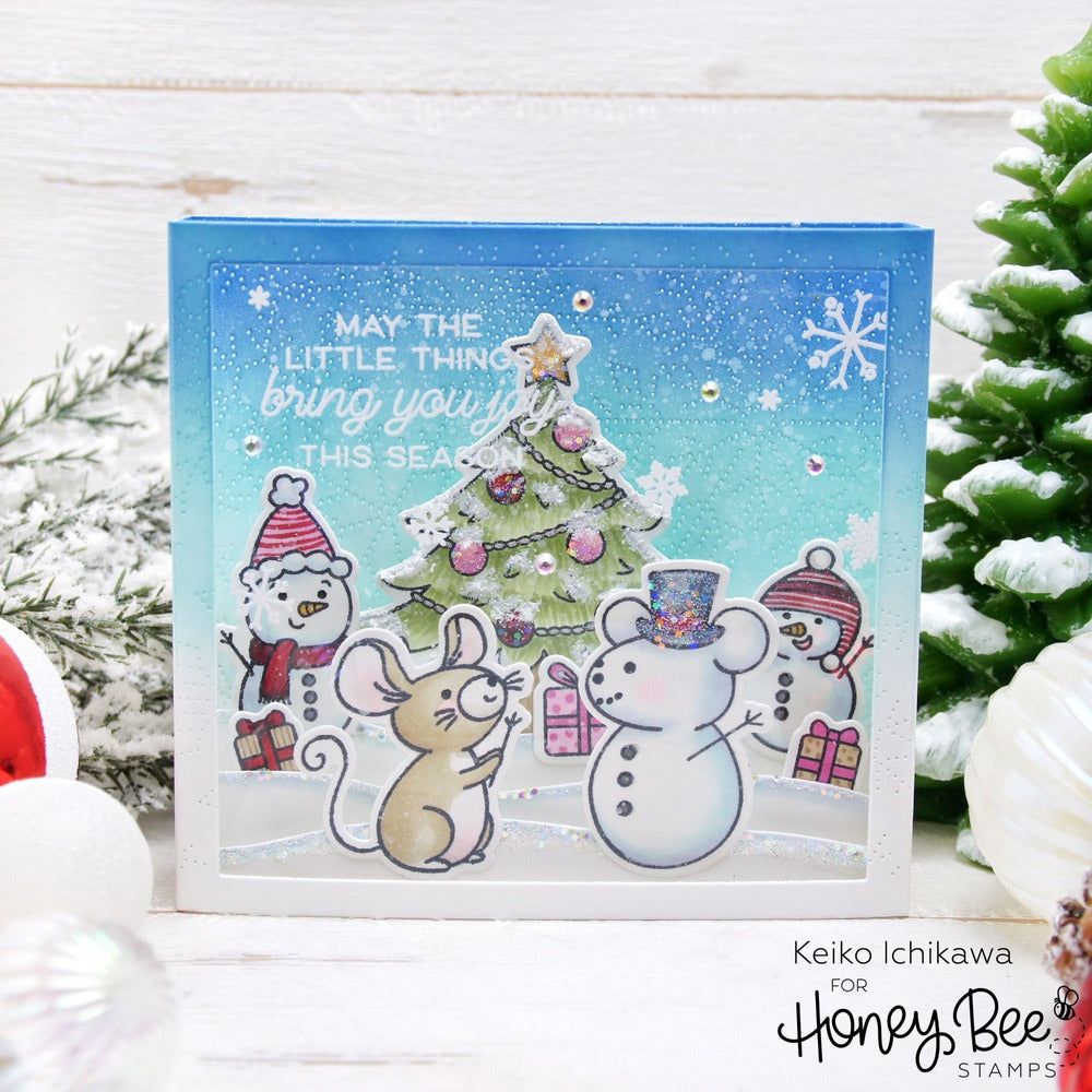Merry Little Mice - 6x8 Photopolymer Stamp Set - Retiring - Honey Bee Stamps