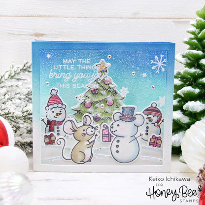 Merry Little Mice - 6x8 Photopolymer Stamp Set - Retiring - Honey Bee Stamps