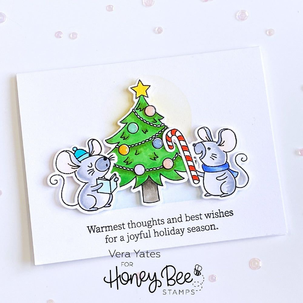 Merry Little Mice - 6x8 Photopolymer Stamp Set - Retiring - Honey Bee Stamps