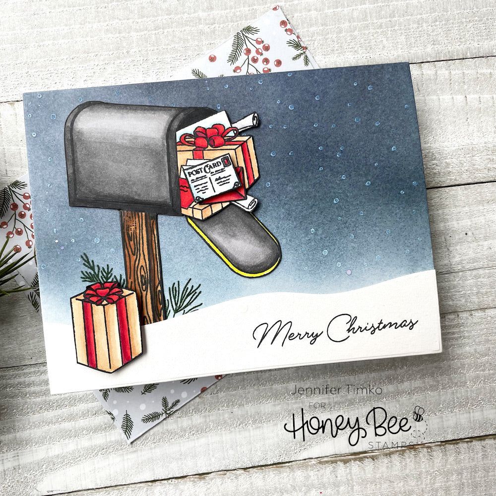 Merry Mail - 6x8 Photopolymer Stamp Set - Honey Bee Stamps