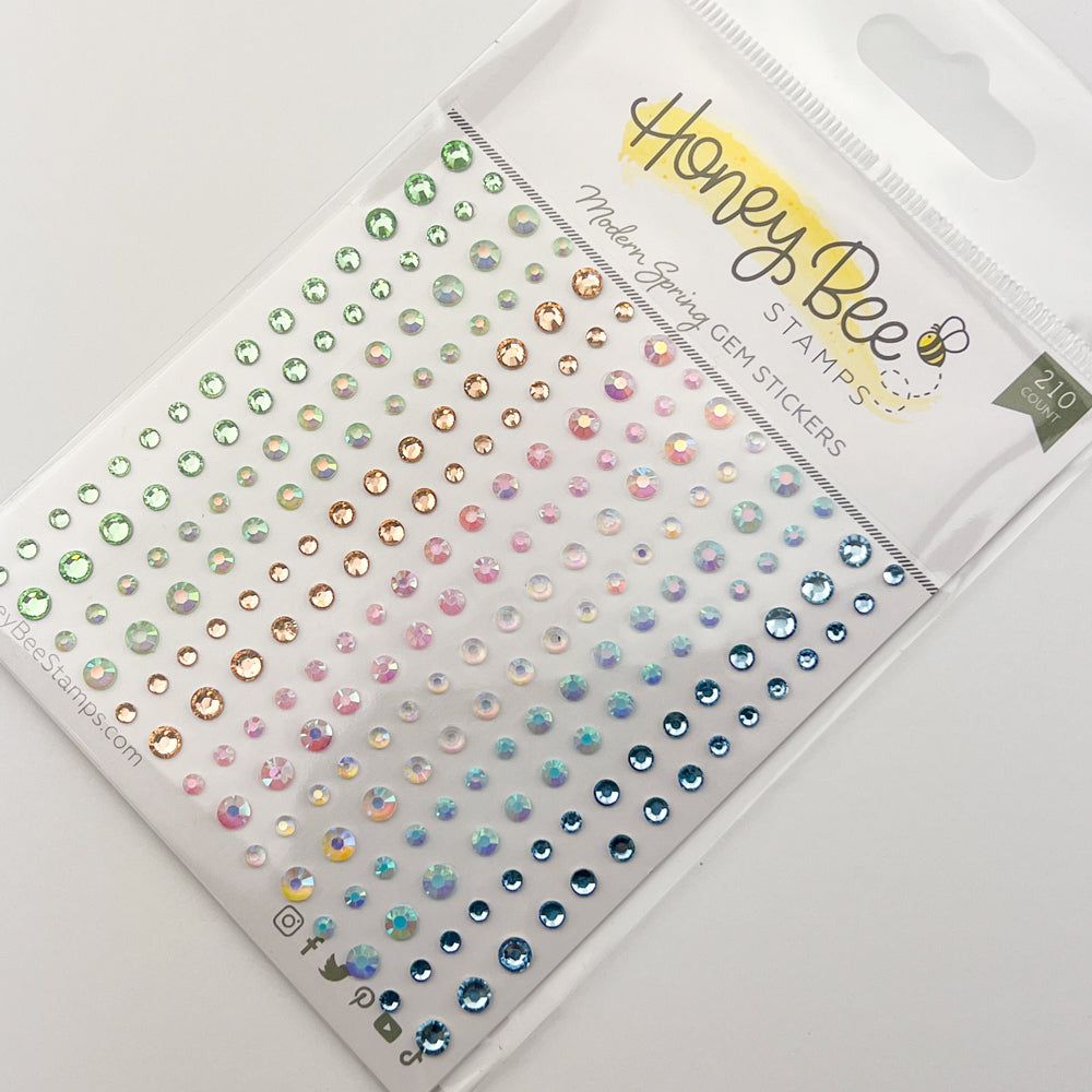 Modern Spring - Gem Stickers - 210 Count - Honey Bee Stamps