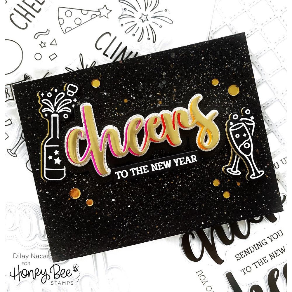 New Year Cheers - Honey Cuts - Coordinating Dies - Retiring - Honey Bee Stamps