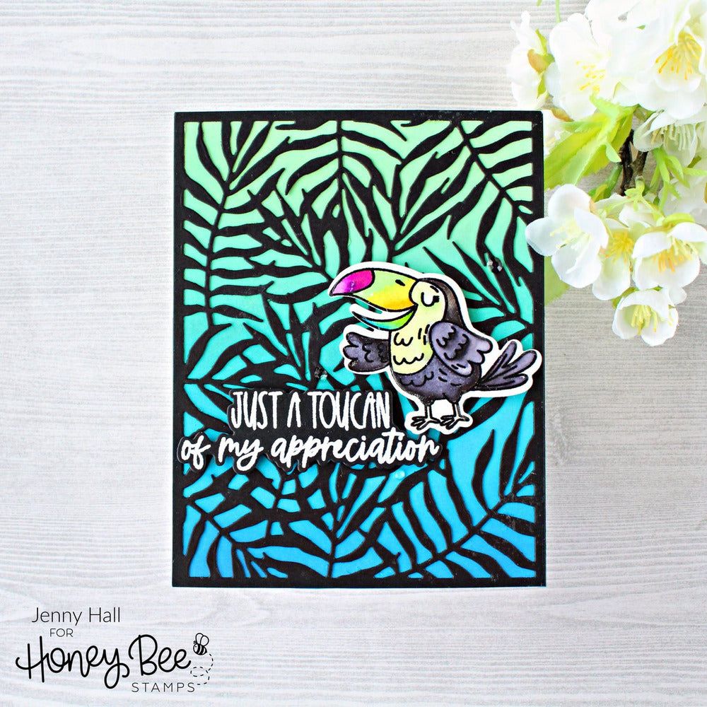 Palm Frond - 6"x6" Background Stencil - Retiring - Honey Bee Stamps