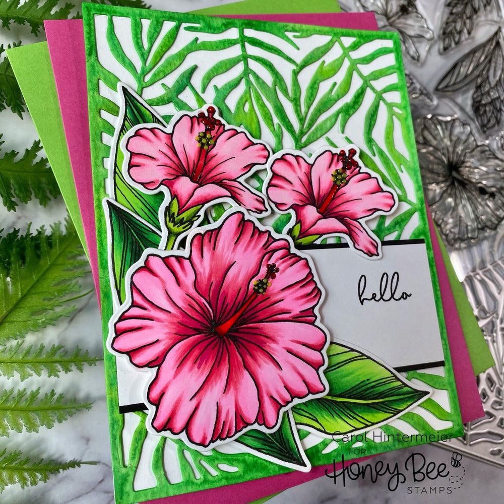 Palm Frond - 6"x6" Background Stencil - Retiring - Honey Bee Stamps