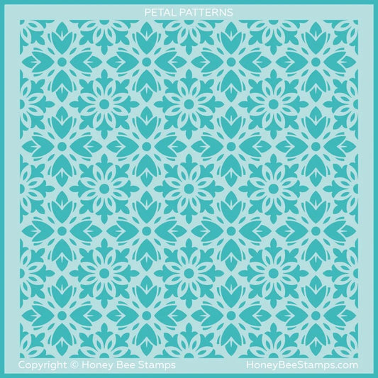 Petal Patterns - 6"x6" Background Stencil - Honey Bee Stamps