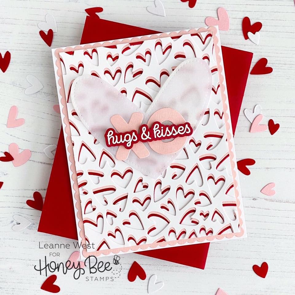 Pierced XOXO Hearts - Honey Cuts - Stand - Alone Dies - Retiring - Honey Bee Stamps