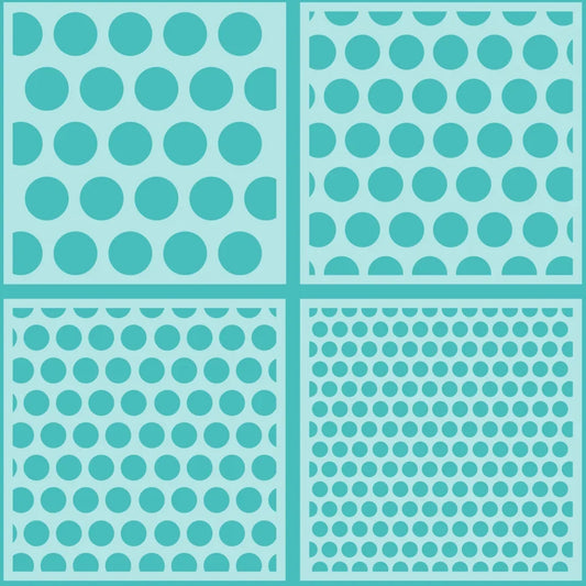 Polka Dot - Set of 4 - 6"x6" Background Stencils - Retiring - Honey Bee Stamps
