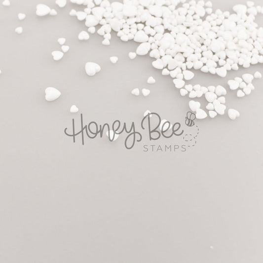 Pure - White Acrylic Hearts Mix - Honey Bee Stamps