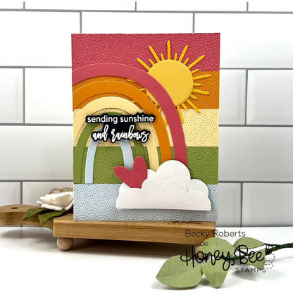 Rainbow A2 Pierced Cover Plate - Honey Cuts - Stand - Alone Dies - Retiring - Honey Bee Stamps