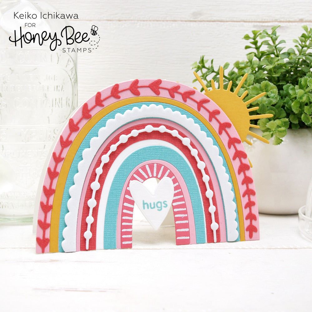 Rainbow Builder A2 Card Base - Honey Cuts - Stand - Alone Dies - Retiring - Honey Bee Stamps