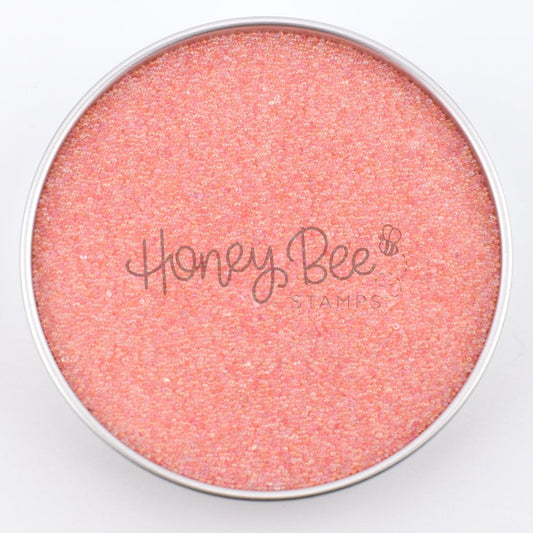 Salmon - Peach Pink Tiny Bubbles No Hole Glass Beads - Honey Bee Stamps