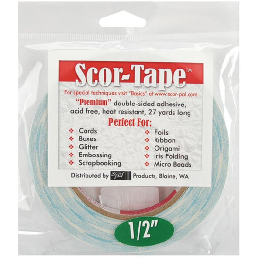 Scor - Tape 1/2" Wide - 27 Yards Double - Sided Adhesive .5” - Honey Bee Stamps