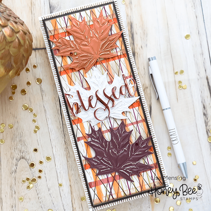 Slimline Sentiments: Blanket Edge Frame - Honey Cuts - Stand - Alone Dies - Retiring - Honey Bee Stamps