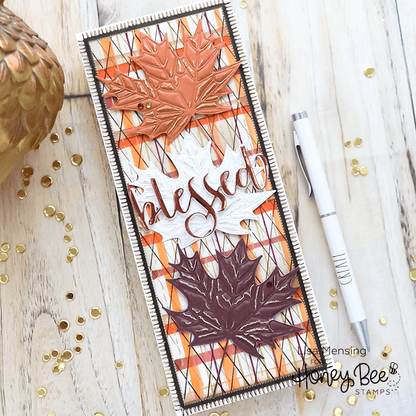 Slimline Sentiments: Blanket Edge Frame - Honey Cuts - Stand - Alone Dies - Retiring - Honey Bee Stamps