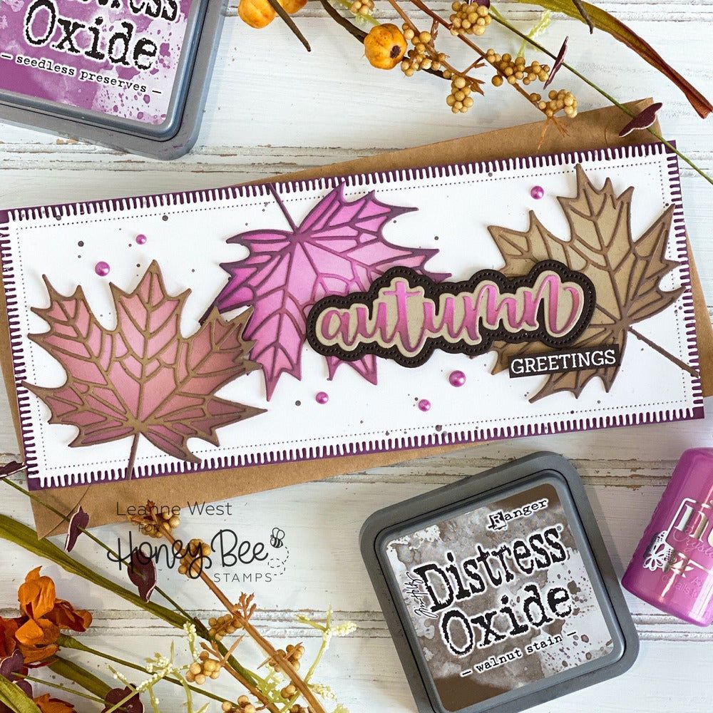 Slimline Sentiments: Blanket Edge Frame - Honey Cuts - Stand - Alone Dies - Retiring - Honey Bee Stamps