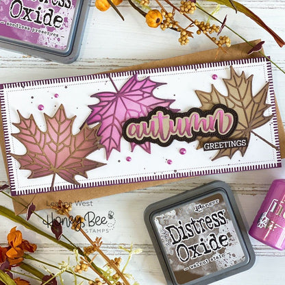 Slimline Sentiments: Blanket Edge Frame - Honey Cuts - Stand - Alone Dies - Retiring - Honey Bee Stamps