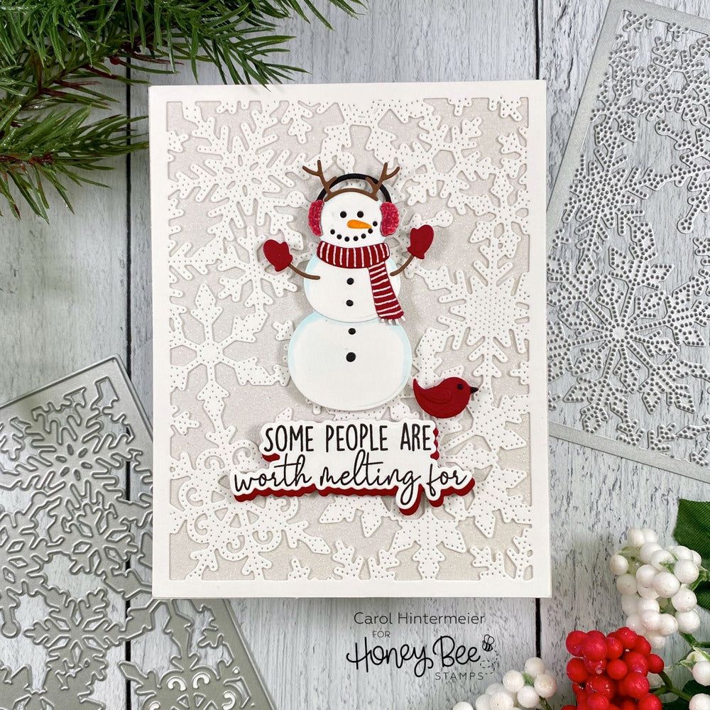 Snow Family Like Ours - 6x8 Photopolymer Stamp Set - Retiring - Honey Bee Stamps