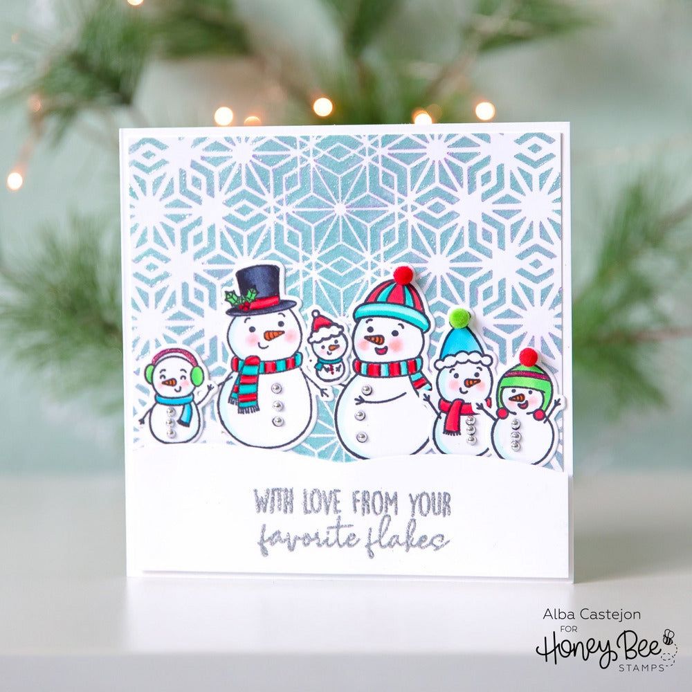 Snow Family Like Ours - 6x8 Photopolymer Stamp Set - Retiring - Honey Bee Stamps