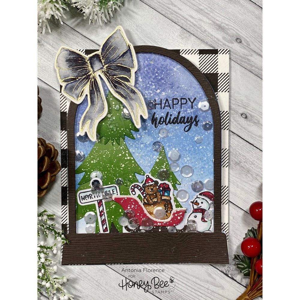 Snow Globe A2 Shaker or Card Base - Honey Cuts - Stand - Alone Dies - Honey Bee Stamps