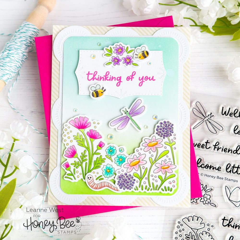 Spring Meadow - 5x6 Photopolymer Stamp Set - RETIRING - Honey Bee Stamps