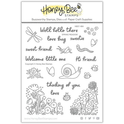 Spring Meadow - 5x6 Photopolymer Stamp Set - RETIRING - Honey Bee Stamps