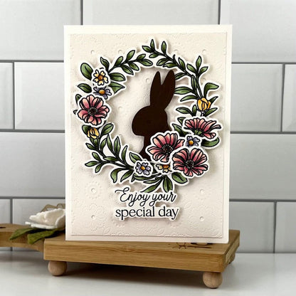 Spring Wreath - 5x6 Photopolymer Stamp Set - Retiring - Honey Bee Stamps