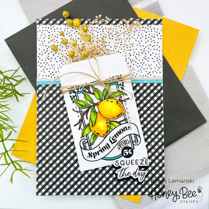 Squeeze The Day - 4x6 Photopolymer Stamp Set - Retiring - Honey Bee Stamps