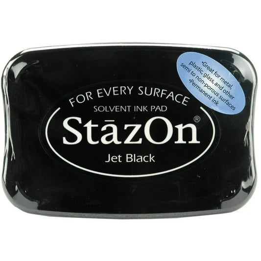 StazOn Jet Black permanent solvent ink pad for non-porous surfaces