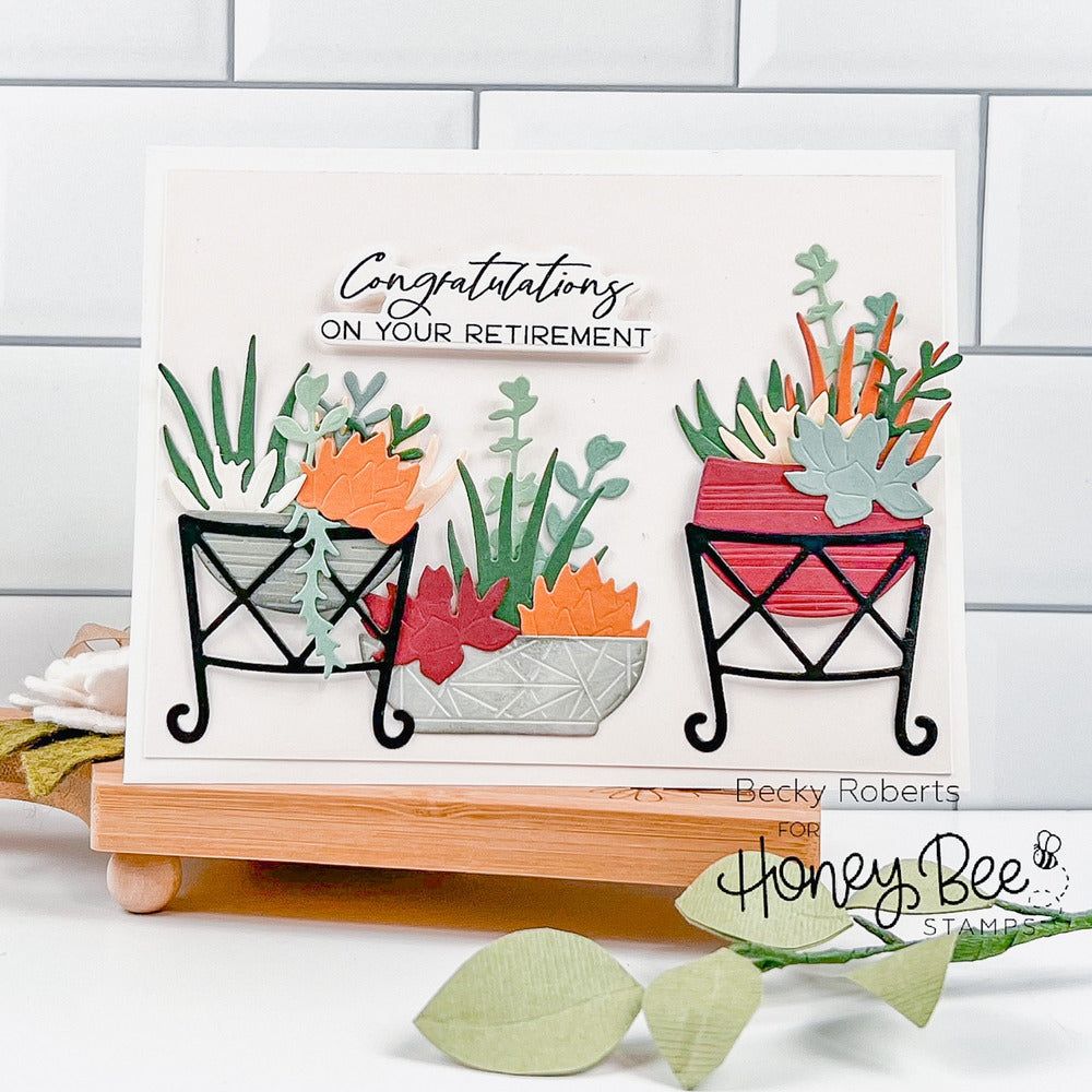 Succulent Garden Builder - Honey Cuts - Stand - Alone Dies - Honey Bee Stamps