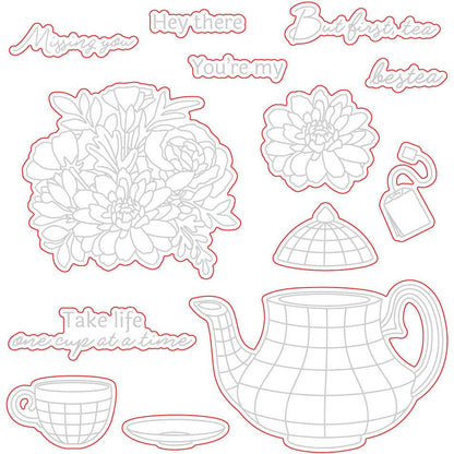 Teatime Florals - Honey Cuts - Coordinating Dies - Retiring - Honey Bee Stamps