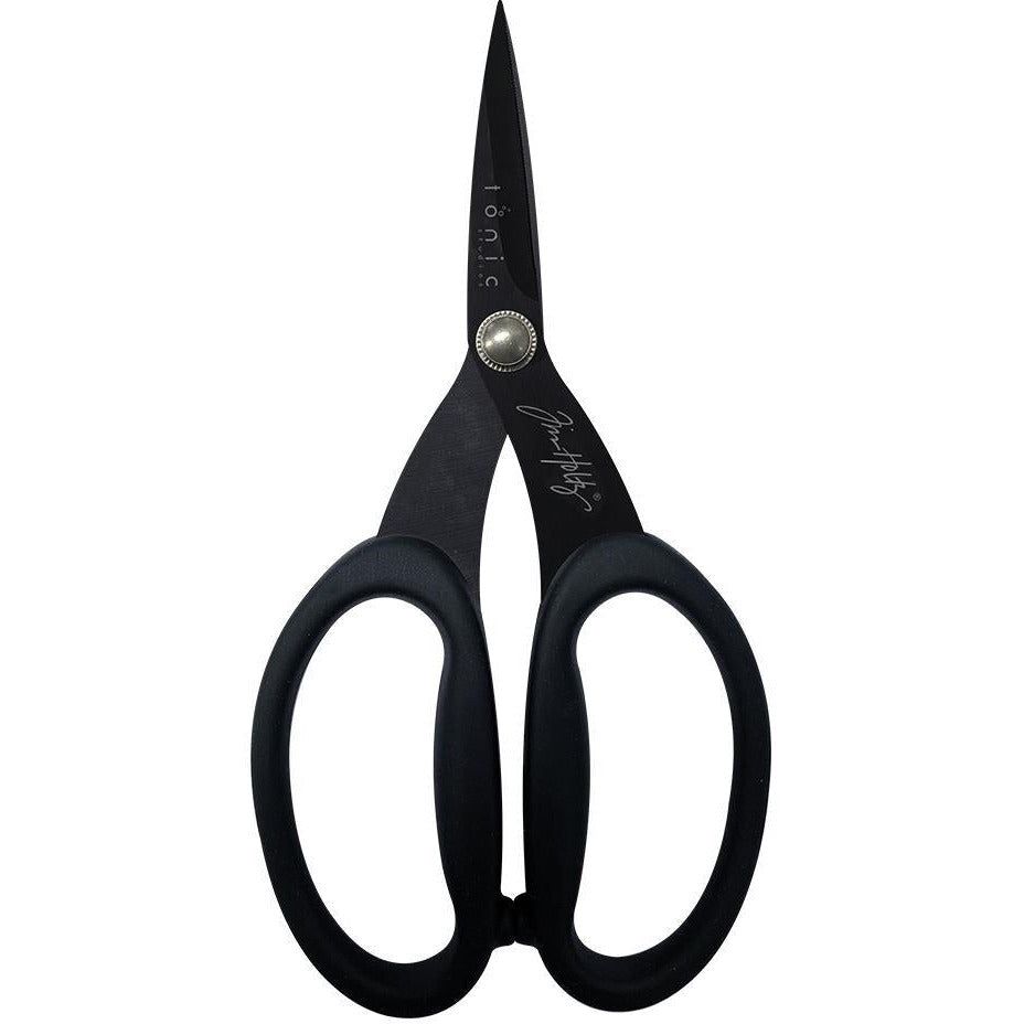 Tim Holtz Non - Stick Titanium Micro Serrated Kushgrip Snip Scissors 7" - Non - Stick with Cap - Honey Bee Stamps