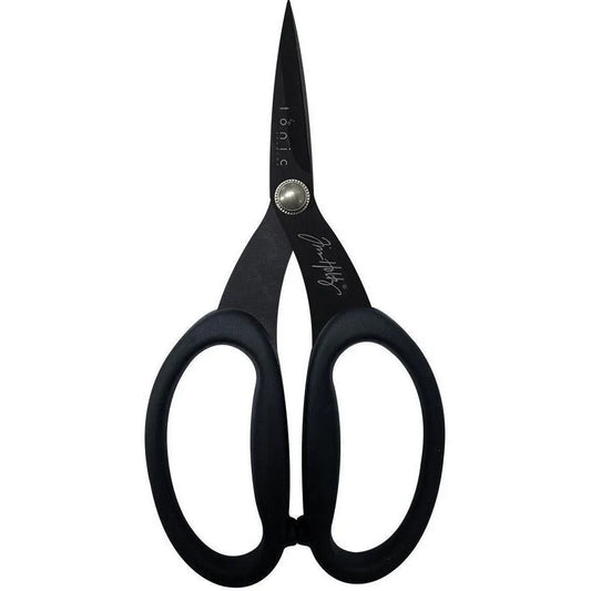 Tonic: Tim Holtz non-stick titanium micro serrated Kushgrip snip scissors in black
