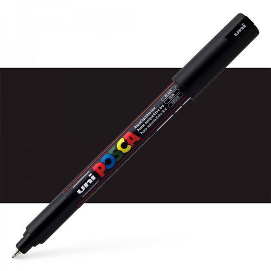 Uni Posca - PC - 1MR - Black Extra - Fine Pin Tip Acrylic Paint Pen - Honey Bee Stamps